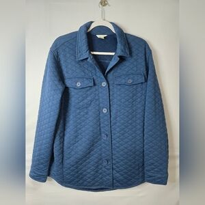 Caslon Quilted Blue Shirt Jacket Size Medium